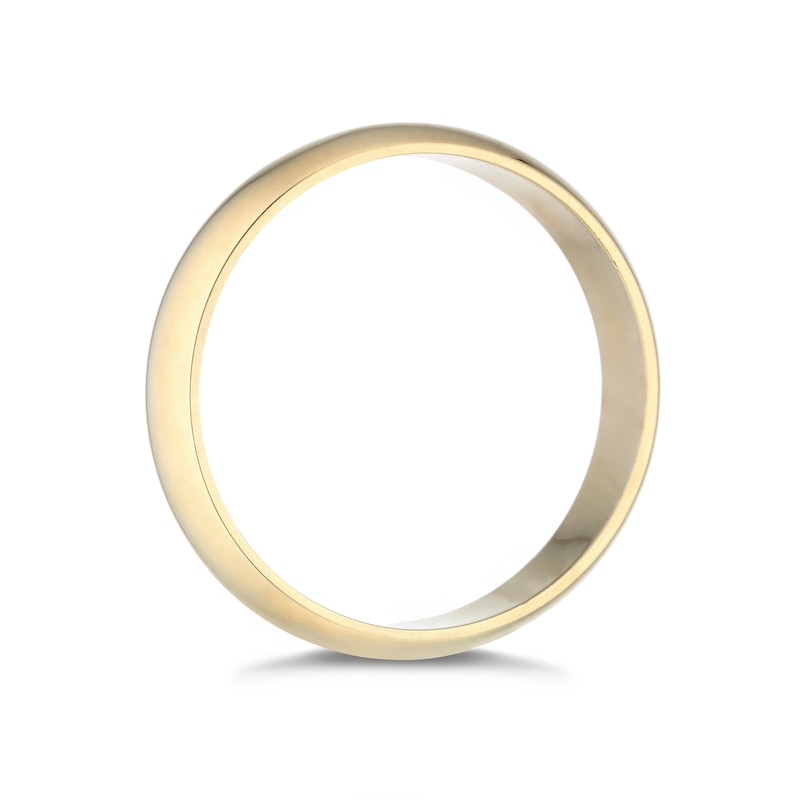 9ct Yellow Gold 4mm Extra Heavyweight D Shape Ring