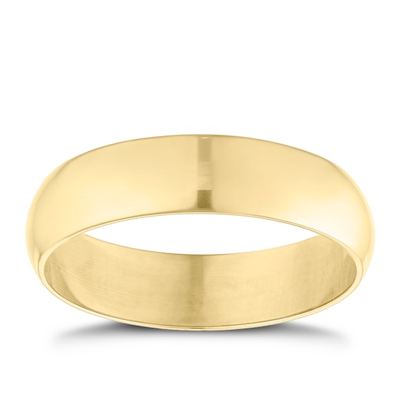 9ct Yellow Gold 5mm Extra Heavyweight D Shape Ring