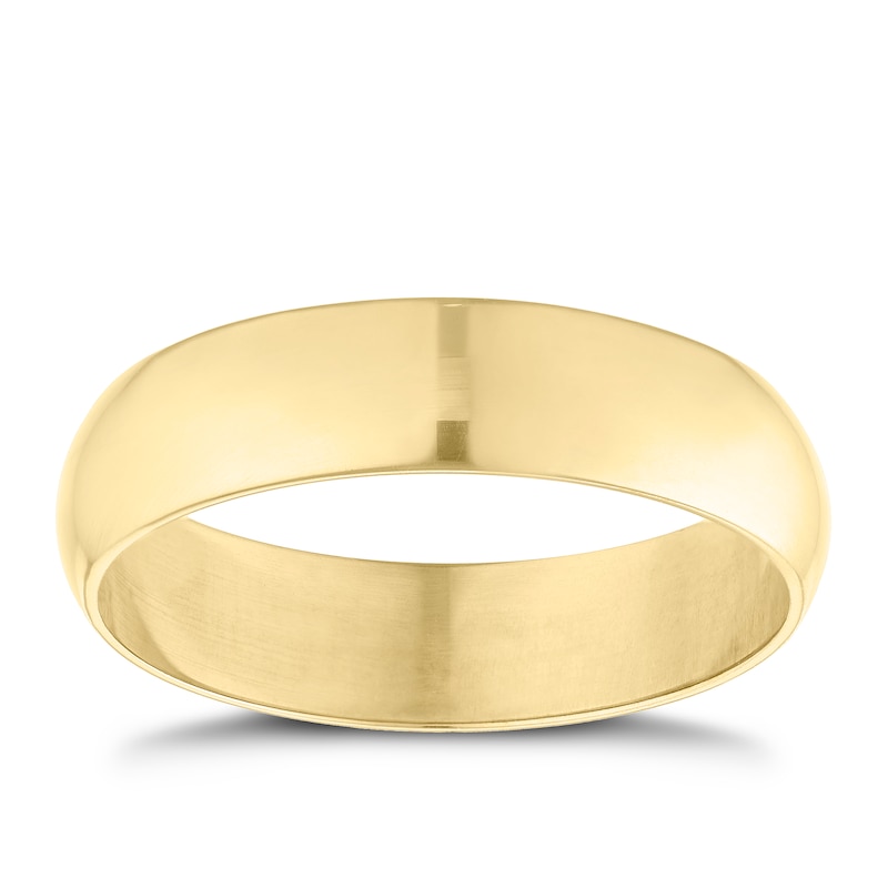 9ct Yellow Gold 5mm Extra Heavyweight D Shape Ring