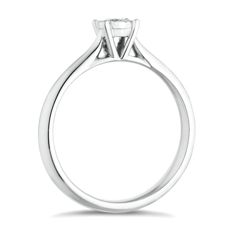 Main Image 2 of 9ct White Gold 0.10ct Diamond Illusion Set Solitaire Ring