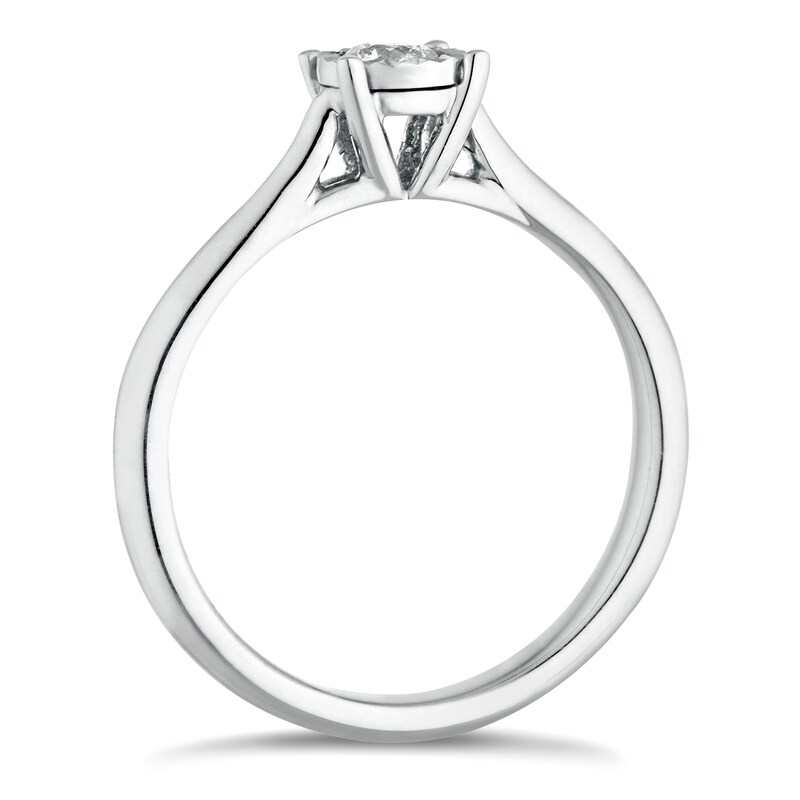 Main Image 2 of Engagement Ring 9ct White Gold 0.17ct Diamond Illusion Solitaire Ring