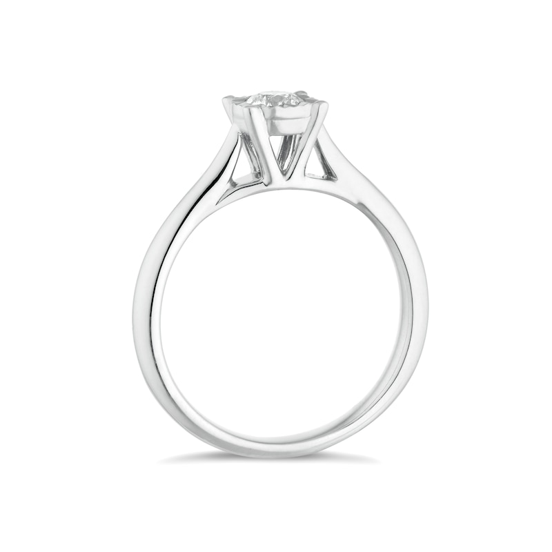 Main Image 2 of Engagement Ring 9ct White Gold 0.25ct Diamond Illusion Solitaire Ring