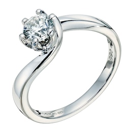 9ct white gold 2/3ct diamond solitaire ring