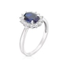 Thumbnail Image 1 of 9ct White Gold Created Sapphire Cluster Ring
