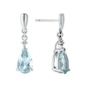 Thumbnail Image 1 of 9ct White Gold Aquamarine & Diamond Drop Earrings