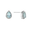 Thumbnail Image 0 of 9ct White Gold Aquamarine & 0.10ct Diamond Earrings