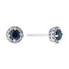Thumbnail Image 0 of 9ct White Gold Sapphire & 0.10ct Diamond Stud Earrings