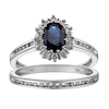 Thumbnail Image 1 of 18ct White Gold Sapphire & 0.33ct Diamond Bridal Set