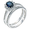 Thumbnail Image 2 of 18ct White Gold Sapphire & 0.33ct Diamond Bridal Set