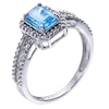 Thumbnail Image 1 of 9ct white gold diamond & blue topaz ring