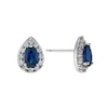 Thumbnail Image 0 of 9ct White Gold Created Sapphire & Cubic Zirconia Earrings