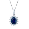 Thumbnail Image 0 of 9ct White Gold 18 Inch Created Sapphire Cluster Pendant