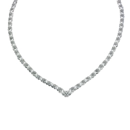 9ct White Gold 1.5ct Diamond Cluster Collar
