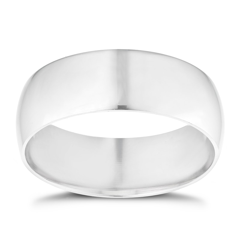 9ct White Gold 7mm Extra Heavyweight D Shape Ring