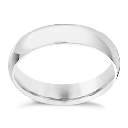 9ct White Gold 6mm Extra Heavyweight D Shape Ring