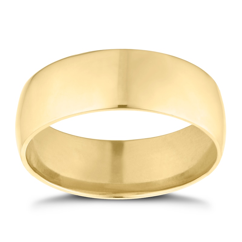 9ct Yellow Gold 7mm Extra Heavyweight D Shape Ring