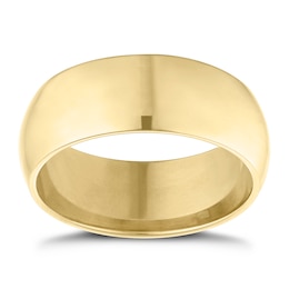 9ct Yellow Gold 8mm Extra Heavyweight D Shape Ring