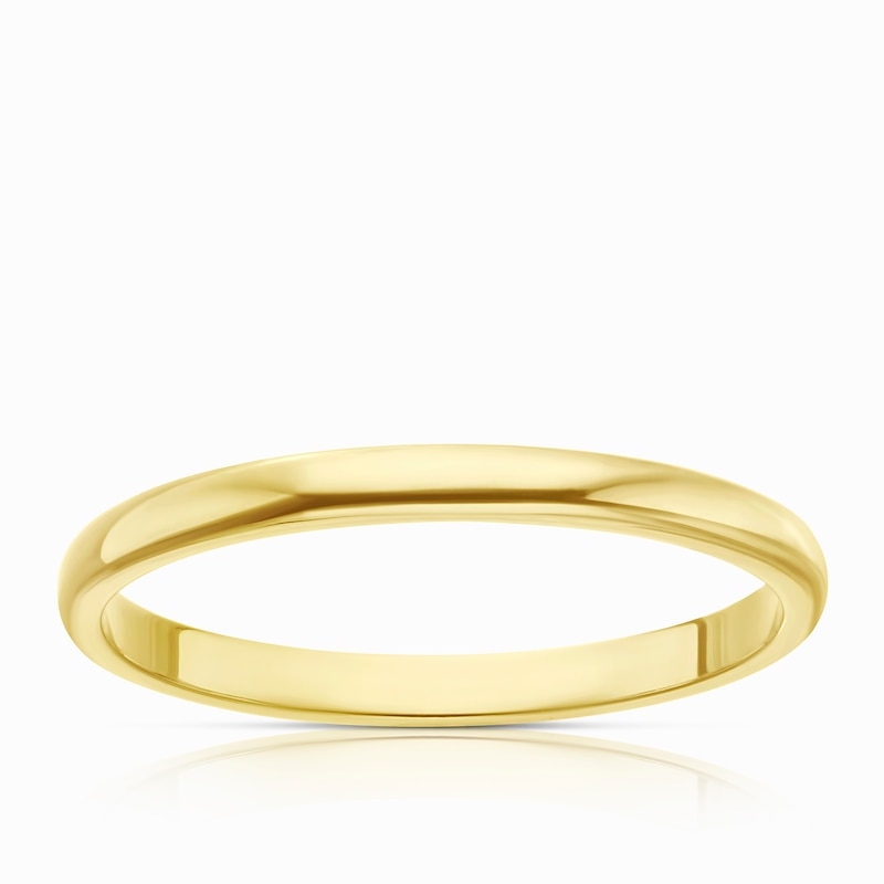 18ct Yellow Gold 2mm Extra Heavyweight D Shape Ring