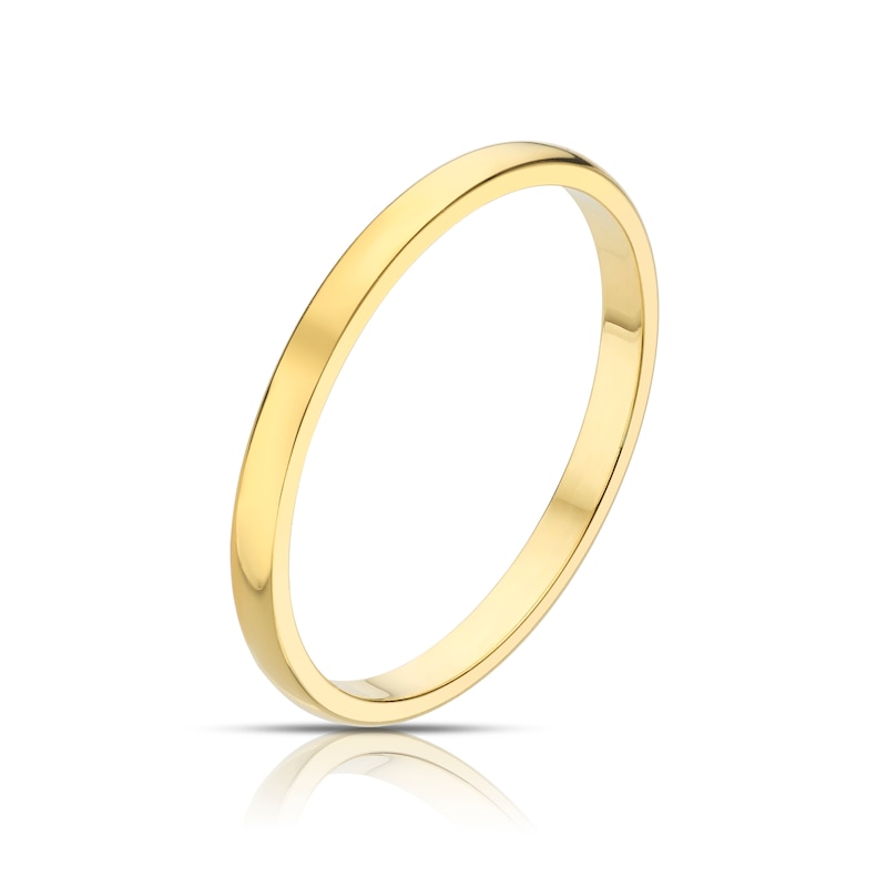 18ct Yellow Gold 2mm Extra Heavyweight D Shape Ring | Ernest Jones