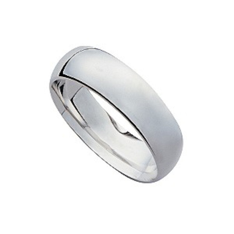 18ct White Gold 7mm Super Heavyweight Court Ring