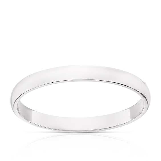18ct White Gold 2mm Extra Heavyweight D Shape Ring