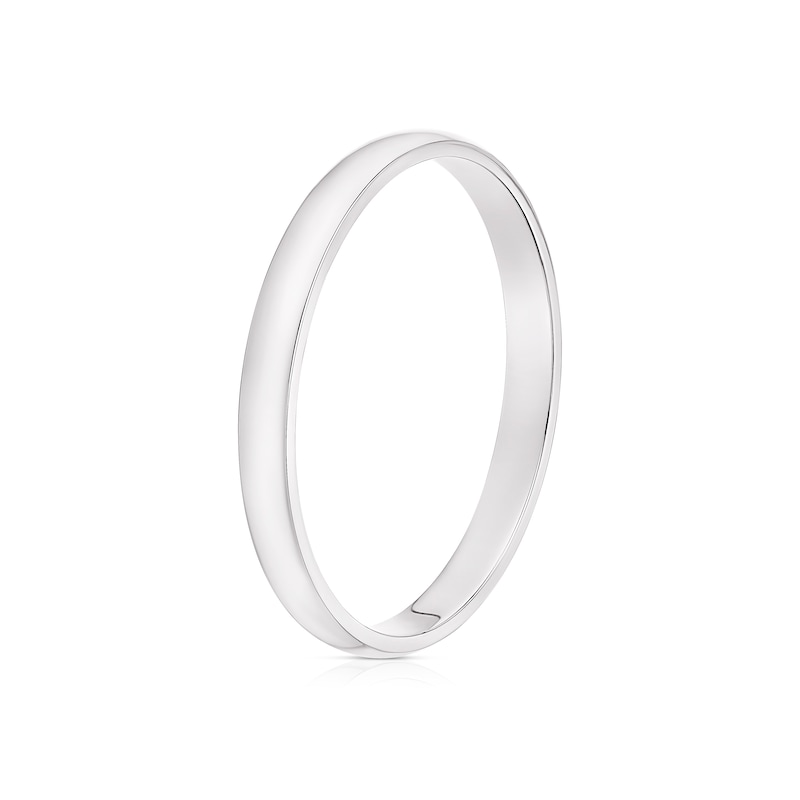 Main Image 2 of 18ct White Gold 2mm Extra Heavyweight D Shape Ring