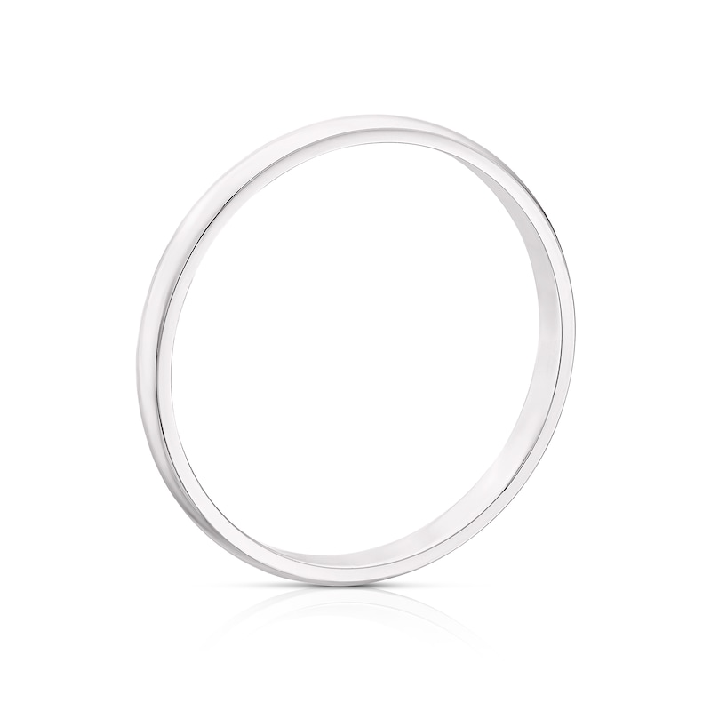 Main Image 3 of 18ct White Gold 2mm Extra Heavyweight D Shape Ring