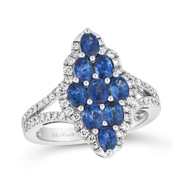 Le Vian Platinum 0.45ct Diamond & Sapphire Cluster Ring