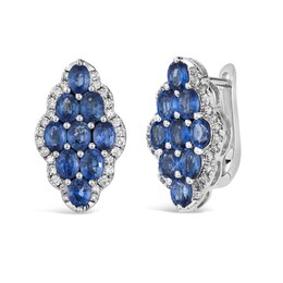 Le Vian Platinum 0.45ct Diamond & Sapphire Cluster Earrings