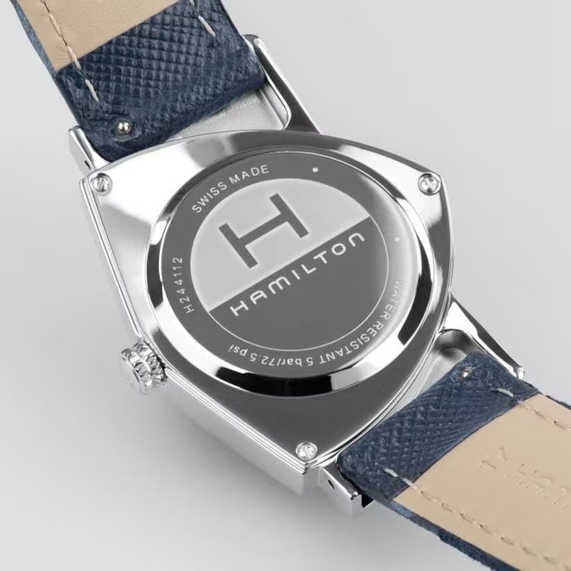 Hamilton Ventura Triangle Dial & Blue Suede Leather Strap Watch