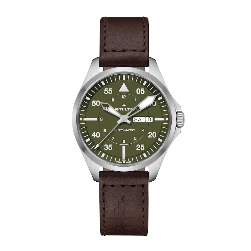 Hamilton Khaki Aviation Men's Brown Leather Strap Watch