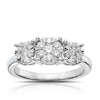 Thumbnail Image 0 of 9ct White Gold 0.50ct Total Diamond Cluster Trilogy Ring
