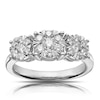 Thumbnail Image 1 of 9ct White Gold 0.75ct Total Diamond Cluster Trilogy Ring