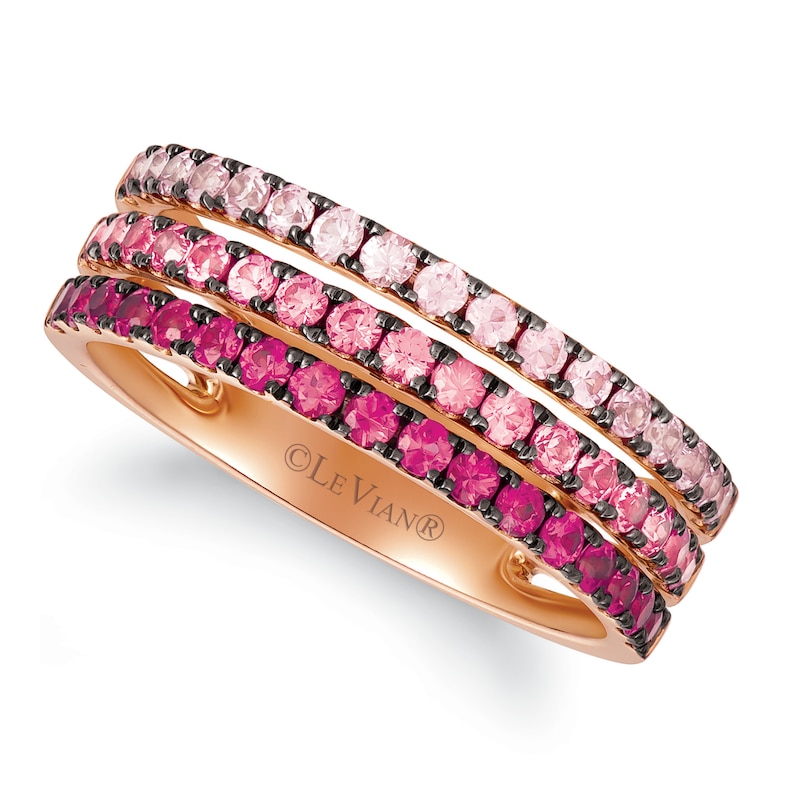 Le Vian 14ct Rose Gold Layer Cake Strawberry Sapphire Ring