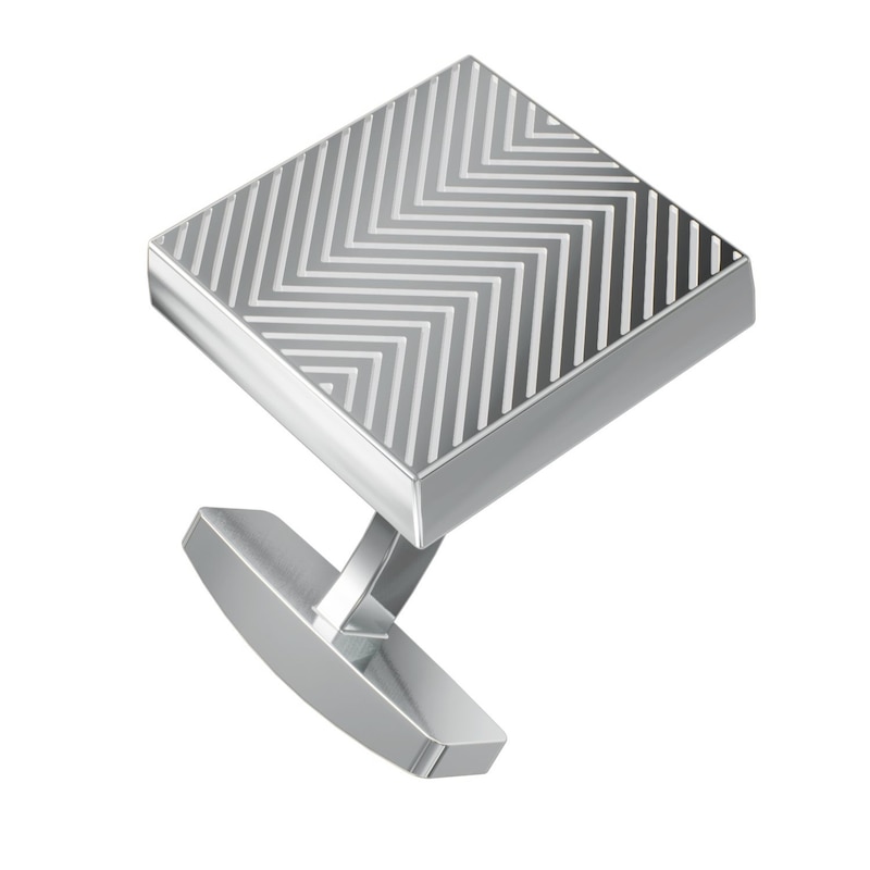 Main Image 2 of BOSS Men's Sterling Silver Line Detailing Square Cufflinks