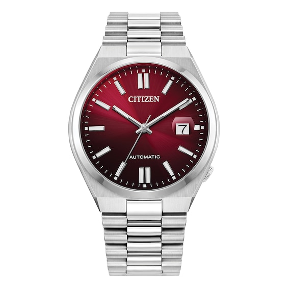 Men's Citizen Tsuyosa Red Dial & Stainless Steel Bracelet Watch