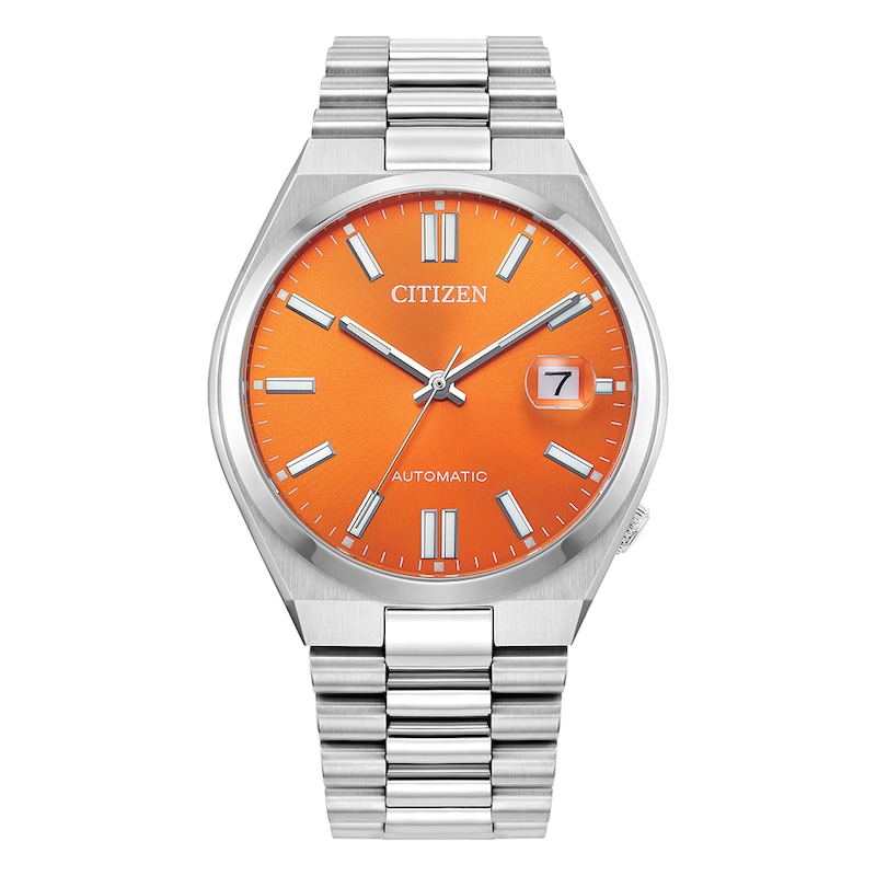 Citizen Tsuyosa Men's Orange Dial & Stainless Steel Bracelet Watch