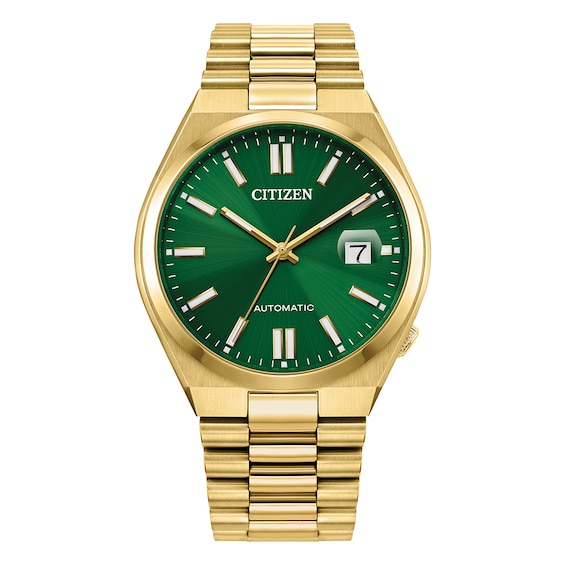 Men's Citizen Tsuyosa Green Dial & Gold Tone Bracelet Watch