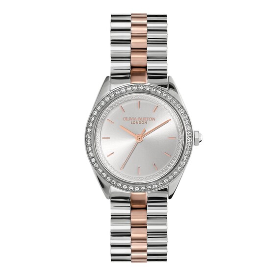 Olivia Burton Sports Luxe Bejewelled Crystal and Two Tone Br