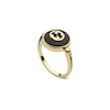 Thumbnail Image 0 of Gucci Interlocking 18ct Yellow Gold Diamond & Onyx Round Ring (Size N-O)