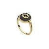 Thumbnail Image 1 of Gucci Interlocking 18ct Yellow Gold Diamond & Onyx Round Ring (Size N-O)