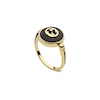 Thumbnail Image 1 of Gucci Interlocking 18ct Yellow Gold Diamond & Onyx Round Ring (Size P)