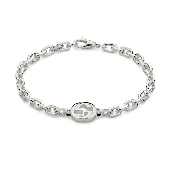 Gucci Interlocking Sterling Silver Anchor Chain Bracelet
