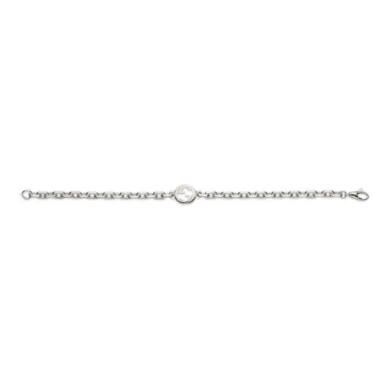 Gucci Interlocking Sterling Silver Anchor Chain Bracelet