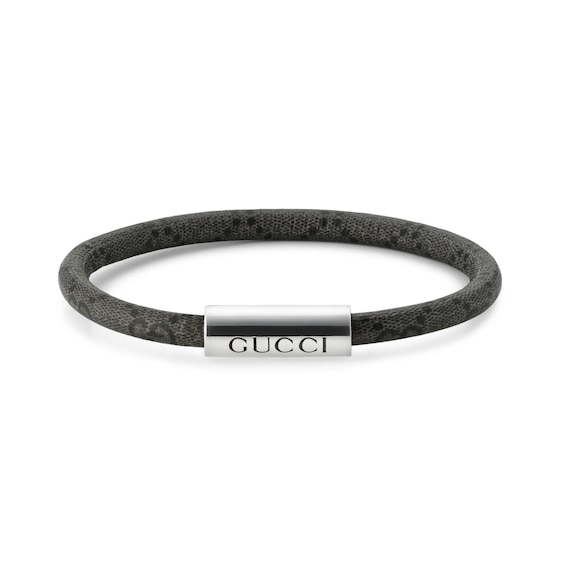 Gucci Trademark GG Supreme Sterling Silver and Dark Grey Can