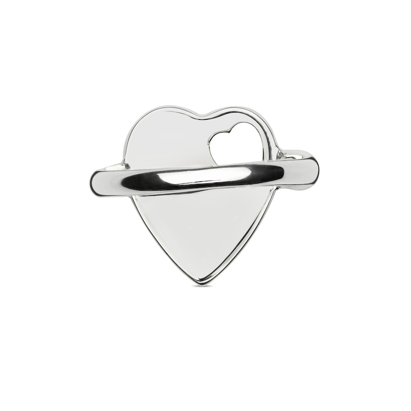 Main Image 3 of Gucci Trademark Sterling Silver Cut Out Heart Shaped Ring (Size K-L)