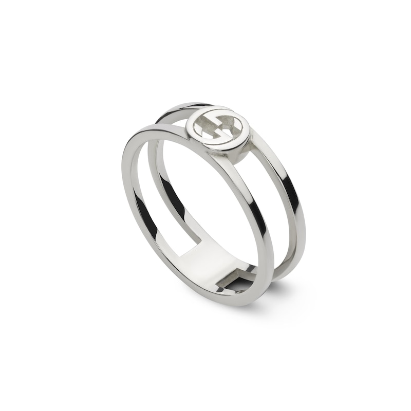 Gucci Interlocking Sterling Silver Ring (Size K-L)