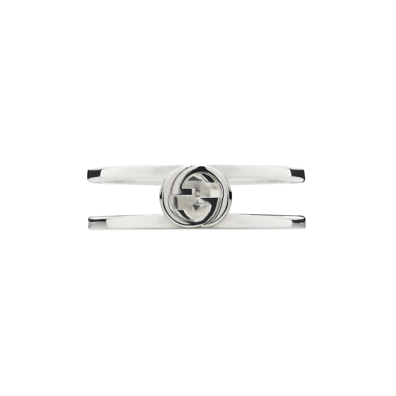 Gucci Interlocking Sterling Silver Ring (Size K-L)