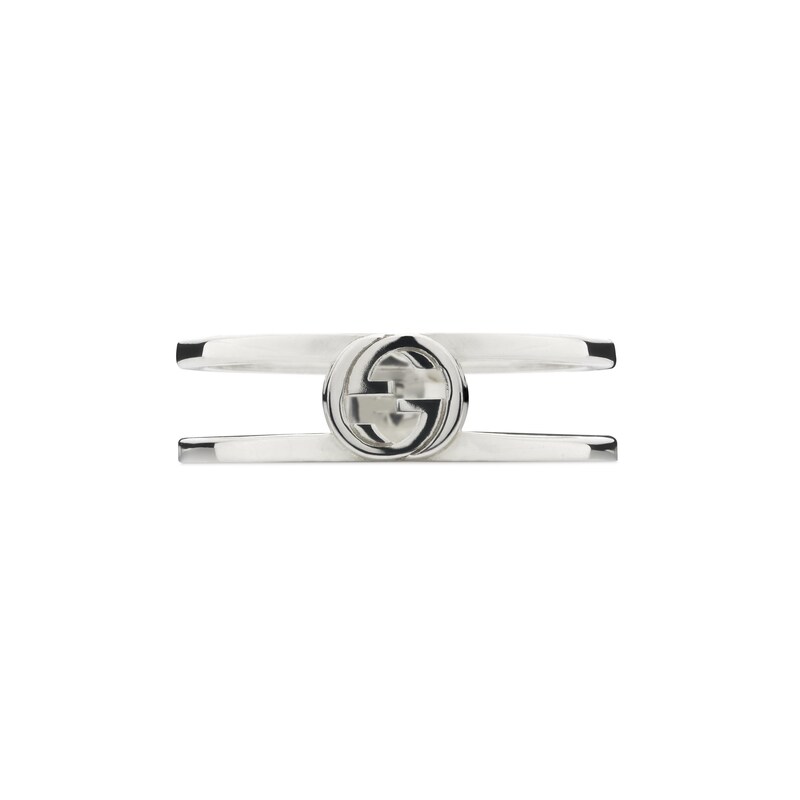 Gucci Interlocking Sterling Silver Ring (Size M-N)