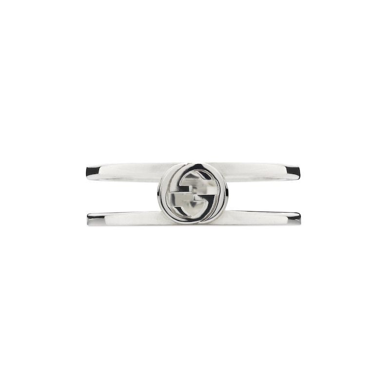 Gucci Interlocking Sterling Silver Ring (Size N-O)